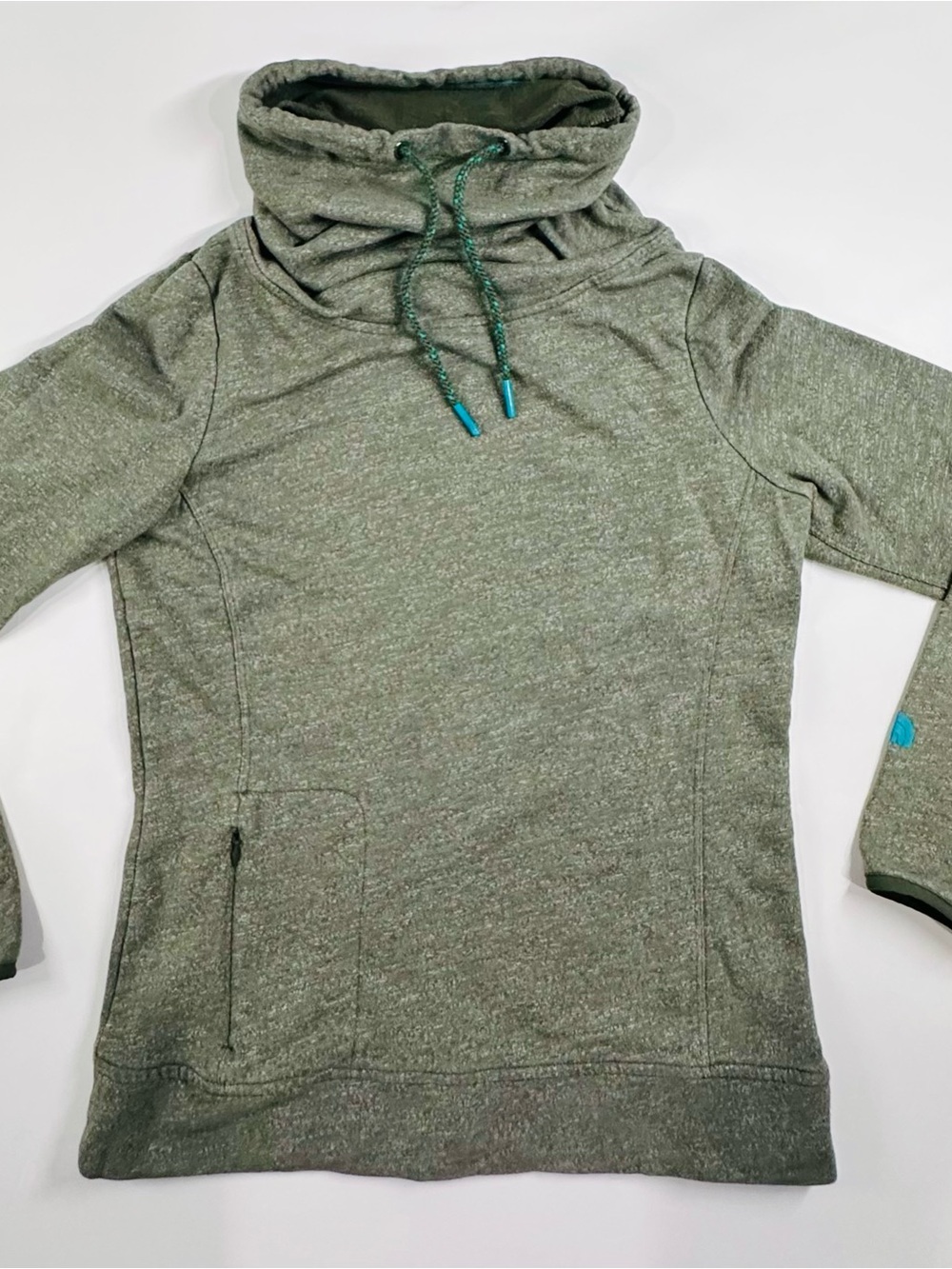 The North Face Glacier Cowl Neck Fleece Pullover Hoodie Olive Green Heather M